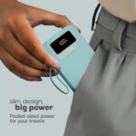 Lifelong AMPCHARGE 20000 mAh 22.5 W Compact Pocket Size Power Bank with 4 Input/Output Port (Light Blue, Lithium Polymer, Fast Charging, Quick Charge 3.0 for Mobile, Earbuds, Smartwatch, Speaker) - Image 4