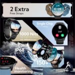 GOBOULT Rover Pro Smartwatch 1.43'' AMOLED, BT Calling 5.3, 1000 Nits Brightness, IP68, 150+ Watchfaces, 120+ Sports Modes, AI Voice Assistant, SpO2 Monitoring (Coal Black) - Image 4