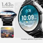 GOBOULT Rover Pro Smartwatch 1.43'' AMOLED, BT Calling 5.3, 1000 Nits Brightness, IP68, 150+ Watchfaces, 120+ Sports Modes, AI Voice Assistant, SpO2 Monitoring (Coal Black) - Image 5