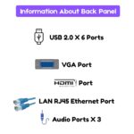 Core i3 Desktop Computer, 8GB DDR3 RAM, 128GB SSD, Windows 11, Black, 6 USB Ports, Integrated Graphics, for Office Work and Home Use - Image 5