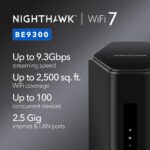 NETGEAR Nighthawk WiFi 7 Router (BE9300) – Security Features, 9.3Gbps Wireless Speed, 2.5 Gigabit Internet Port, Tri-Band Gaming Router, Covers 2,500 sq. ft., 100 Devices, Built-in VPN, USB 3.0 - Image 3