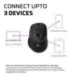 Amkette Hush Pro Epic Rechargeable Wireless Mouse/Bluetooth Mouse | 3 Device Connectivity (2xBT&2.4G)| 2400 DPI |Silent Switches| Premium Ergonomic Design Type C Charging | Black - Image 3