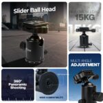 HIFFIN®Professional Metal 360 Degree Rotating Panoramic Ball Head with 1/4 inch Quick Release Plate and Bubble Level,up to 17.6pounds/8kilograms,for Tripod,Monopod,Slider,DSLR Camera,Camcorder - Image 3