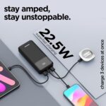 Dubstep Powerblitz X4 20,000 mAh Multi-Device Charging Powerbank with Dual USB Port & Type-C, LED Battery Indicator (Black) - Image 3