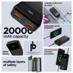 Dubstep Powerblitz X4 20,000 mAh Multi-Device Charging Powerbank with Dual USB Port & Type-C, LED Battery Indicator (Black) - Image 4