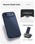 Spigen Liquid Air Back Cover Case Compatible with iPhone Air (2025), iPhone 17 Air Cover case (TPU | Navy Blue) - Image 3