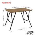 TABLE MAGIC City 90 Foldable Laptop Table Mat Finish Study Computer Desk, Dining Multipurpose Table Engineered Wood Epoxy Powder Coating Size 90 x 60 x 71 cm (Golden Teak) - Image 3