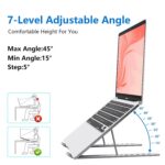7-Angle Adjustable Aluminum Ergonomic Foldable Portable Laptop/Desktop Stand | Tabletop Riser Holder Compatible with MacBook, HP, Dell, Lenovo & All Notebooks (Grey) - Image 3