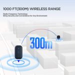 Wireless Doorbell, Waterproof Door Bell Chime Kit Alarm for Home at Upto 1000 Feet Range Operating with 56 Melodies, LED Flash, 7 Levels Adjustable Volume (Black 1 Transmitter & 1 Receiver) - Image 3