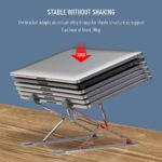 Amazon Basics Double Layer Laptop Stand, 7X9 Height & Angle Adjustable Aluminum Tabletop Riser, Fits Upto 17 Inch Laptops (Silver) - Image 3