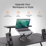 Amazon Basics Double Layer Laptop Stand, 7X9 Height & Angle Adjustable Aluminum Tabletop Riser, Fits Upto 17 Inch Laptops (Silver) - Image 7