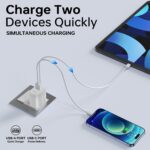 UN1QUE 36W GaN Fast Charger 2 in 1 PD QC Dual Port Type C Adapter, Compact Fast Charger Adapter for iPhone, Samsung, Realme, Xiaomi, Vivio, Oppo, Android, White (36W Charger) - Image 3