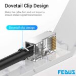 FEDUS 4 PCS RJ45 Cat7 & Cat6A Crimping Connectors plug, 50U Nickel Plated 3 Prong Shielded FTP/STP External Ground for 23 AWG (0.573mm) Network Cable, Metal Shielded, RJ45 8P8C Modular Plug - Image 4