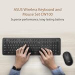 ASUS Wireless Keyboard and Silent Optical Mouse Set CW100, Superior Performance, Long-Lasting Battery, 2.4 GHz Nano-transceiver, Up to 1600dpi, Low-Noise & Lightweight Design (Black) - Image 3