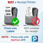 SEZNIK Josh Bluetooth Thermal Label Printer | Inkless Mini Rechargeable | MRP, Barcode, Excel File Printing | Cloud, Mobile, Desktop | Jewellery, Round Labels | Up to 2-inch Print | 1 Year Warranty - Image 3