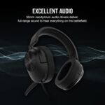 Corsair HS55 Stereo Gaming Headset (Leatherette Memory Foam Ear Pads, Lightweight Construction, Omni-Directional Microphone, Multi-Platform Compatibility with Included Y-Cable Adapter), Carbon - Image 3