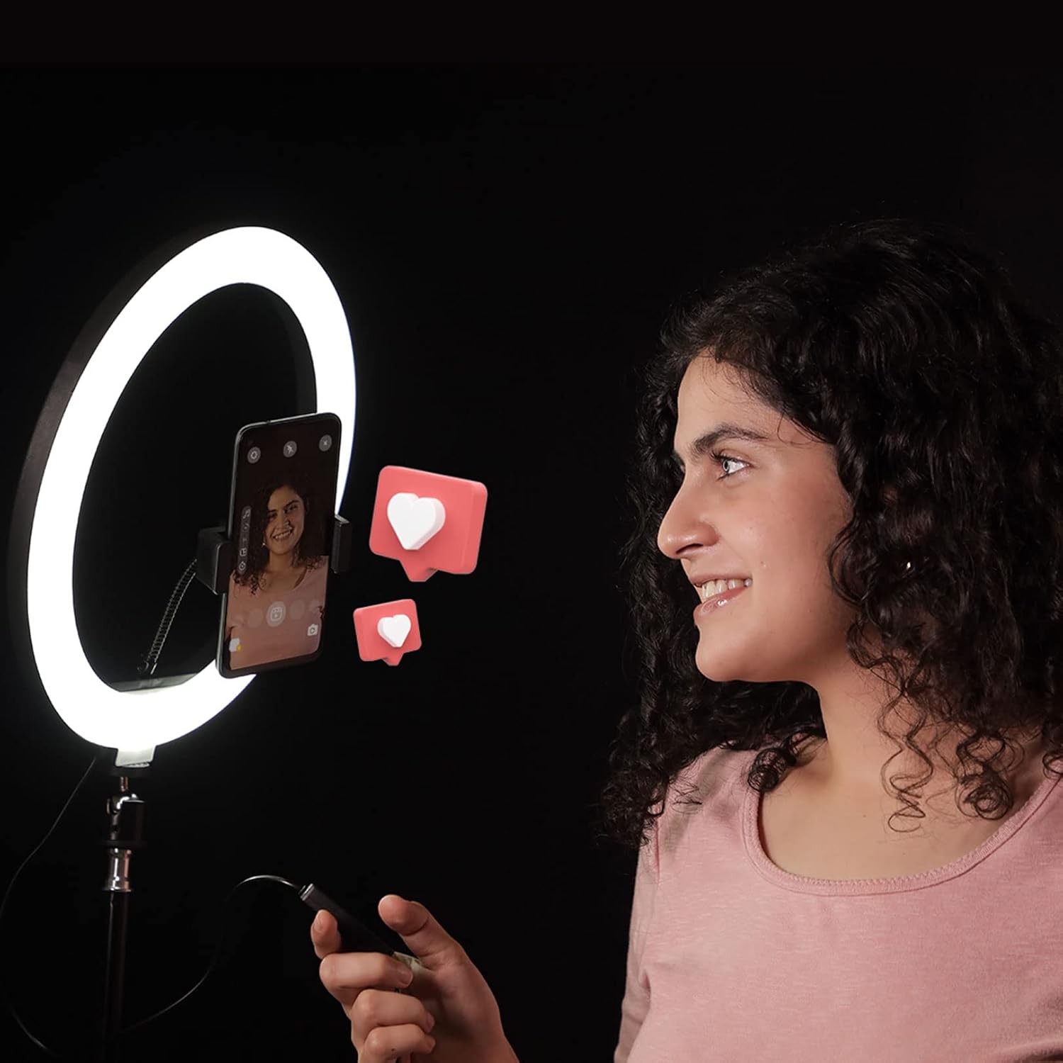 Kreo Ring Light 12" for Video Shooting Professional Studio Light with Stand, Ringlight kit for YouTube Instagram with Accessories (12" RL W/Tripod) - Image 9