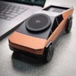CyberDock Cybertruck-Inspired 3-in-1 Wireless Charging Station – Fast Charger for Smartphone, Smartwatch & Earbuds | Sleek Futuristic Design with LED Indicator | Qi-Compatible (Orange) - Image 4