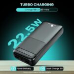 Kratos Legend Champ Power Bank 20000mAH, Fast Charging 22.5W, Triple Output, Dual USB & USB Type C Output & Input Quick Charge Power Bank for iPhone, Android & Other Phones,BIS Certified, Black - Image 4