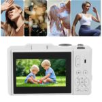75MP 5K Digital Camera with 18X Zoom, Retro Mirrorless Camera, Autofocus Image Stabilization 3 Inch LCD Screen Smile Detection, for Family Gatherings Travel Photography (Black) (White) - Image 3