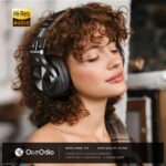 OneOdio A70 Bluetooth Over Ear Headphones, Wireless Headphones w/ 72H Playtime, Hi-Res, 3.5mm/6.35mm Wired Audio Jack for Studio Monitor (Black) - Image 3