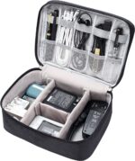 Electronics Organizer Travel Cable Organizer Bag for Electronics Accessories Portable Tech Carrying Large Storage Case for Charger, Cord, Power Bank, Hardware Waterproof (Black - 1PCS) - Image 3