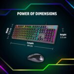 HP KM300F Wired USB Gaming Keyboard and Mouse Set, Membrane Backlit, 26 Keys Anti-Ghosting, 3 LED Indicators & 3D 6K USB Mouse with 6400DPI,Six-Speed Cyclic Resolution Switching, Black - Image 4