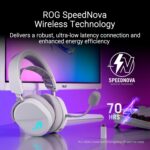 ASUS ROG Pelta Wireless Gaming Headset with Detachable Mic – Tri-Mode (BT, 2.4GHz, USB-C) 50mm Titanium-Plated Drivers, 70Hr Battery, Ergonomic, Lightweight, for PC, PS5, PS4, Switch, Mobile - White - Image 5