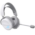 ASUS ROG Pelta Wireless Gaming Headset with Detachable Mic – Tri-Mode (BT, 2.4GHz, USB-C) 50mm Titanium-Plated Drivers, 70Hr Battery, Ergonomic, Lightweight, for PC, PS5, PS4, Switch, Mobile - White - Image 6