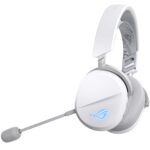 ASUS ROG Pelta Wireless Gaming Headset with Detachable Mic – Tri-Mode (BT, 2.4GHz, USB-C) 50mm Titanium-Plated Drivers, 70Hr Battery, Ergonomic, Lightweight, for PC, PS5, PS4, Switch, Mobile - White - Image 9