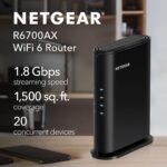 NETGEAR WiFi 6 Router (R6700AXv3) – Security Features, AX1800 Wireless Speed (Up to 1.8 Gbps) - Covers up to 1,500 sq. ft., 20 Devices - Image 3