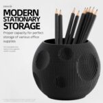 Stylish Pen Stand & Pencil Holder for Office Table - Perfect Study & Stationery Accessory for Students - Ideal School Materials & Dressing Table Organizer | Gadget for Desk Accessories (Black) - Image 3