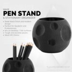 Stylish Pen Stand & Pencil Holder for Office Table - Perfect Study & Stationery Accessory for Students - Ideal School Materials & Dressing Table Organizer | Gadget for Desk Accessories (Black) - Image 4