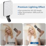 ALTSON 60 LED Portable Selfie Light Video Conference Lighting with Clip & Camera Tripod Adapter Rechargeable 2200mAh CRI 97+, 3 Light Modes for Phone iPhone Webcam Laptop Photo Makeup - Image 5