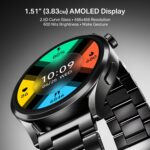 Boat Chrome Horizon, Premium Metal Body, Video Watch Faces, 1.51”(3.83cm) AMOLED Round Display, HRV & VO2 Max, Auto-Activity Detection, ASAP Charge, HRV Smartwatch for Men & Women (Steel Black) - Image 4