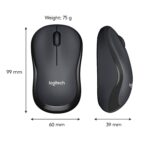Logitech M221 Wireless Mouse, Silent Buttons, 2.4 GHz with USB Mini Receiver, 1000 DPI Optical Tracking, 18-Month Battery Life, Ambidextrous PC/Mac/Laptop - Charcoal Grey - Image 3