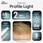 Murphy 1 Feet Led Under Cabinet Lighting, 4W Under Cabinet and Under Counter Lighting, Led Profile Light : Warm White, Pack of 2-Aluminium - Image 4