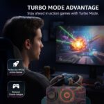 Amazon Basics USB Gamepad with Turbo Mode | Dual Vibration | PS3 & PC Support | X Input & Direct Input | Wired Controller with Ergonomic Design | 1m Cable | Black - Image 4
