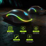 archer Tech lab Recurve 200 Rubber Oil Finish Wired Gaming Mouse,Adjustable 12800 Dpi&7 Buttons,13 Color Breathing RGB,Gaming Sensor with 1000Hz Polling Rate,Compatible with Pc/Mac - Black - Image 3