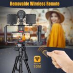 Zeadio Smartphone Video Cage Rig, Filmmaking Vlogging Case, Phone Stabilizer Tripod Mount with Wireless Remote Shutter Fits for All iPhone and Android Smartphones, Black - Image 4