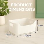 Zuku Storage Box Basket for Storage Plastic Organiser for Storage Bathroom Storage Box Small Plastic Organiser Bathroom Basket Boxes for Toys,Cosmetic,Accessory (White,3Pcs) - Image 4