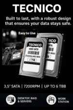 TECNICO Black 1TB 3.5” SATA HDD 1 TB All in One PC's, Network Attached Storage, Surveillance Systems, Servers Silver SATA Internal Hard Disk Drive (HDD) High-Speed | Durable | CCTV & Desktop Ready - Image 3