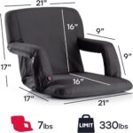 KRLZ Heated Stadium Seats for Bleachers with Back Support, Heated Stadium Chair for Outdoor Sport Events, 6 Reclining Positions, 3 Heat Mode, 4 Pockets (No Include USB Power Bank - Image 4