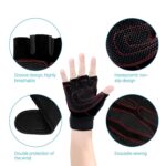 NIRVA WITH DEVICE OF WOMEN PICTURE Fitness Sport Gym Exercise Half Finger Gloves (Black) - Image 4