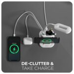 XECH Table Lamp with 15W Fast Wireless Charger | Pen Stand with Multi-Charging Ports | 2 Colour Reading Light | Touch Lamps | USB-C Powered | Birthday Gift for Husband, Wife, Men & Women (Quest PRO) - Image 6