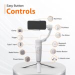 Amazon Basics Foldable 3-Axis Gimbal Stabilizer | Advanced Gyroscope | Shake-Free Footage | Object Tracking | Panoramic, Time-Lapse & Slow-Motion | 2500mAh Battery | Ideal for Vlogging (Light Grey) - Image 4