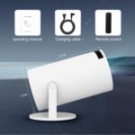 BIGASUO Smart Projector with Android 11 HD Projector 1080P 4K WiFi6 BT Home Theater Video Projector 180° Rotatable Stand Car Keystone Correction for Mobile Phone TV Stick (BGP16) - Image 5
