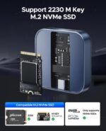 M.2 2230 NVMe SSD Enclosure, PiBOX India, 10Gbps USB 3.2 Gen 2, REALTEK RTL9210 Chipset, CNC Aluminum Cooling Fins, External NVMe Reader, USB-C Interface, M-Key B&M Key Compatible- M2-2230-NE1 - Image 3