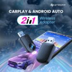 STRIFF 2-in-1 Wireless Carplay Receiver, Converts Wired Android Auto & CarPlay to Wireless, USB A & Type C, Note: Only for Already OEM Installed Android Auto/Carplay, Bluetooth V5.4 (Black) - Image 3