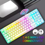Ant Esports MK720 Pro V2 Wireless TKL RGB Gaming Membrane Keyboard, Backlit Wireless Keyboard Long Lasting Rechargeable Battery High Built Quality – PC PS5 PS4 Xbox One Mac – White - Image 3